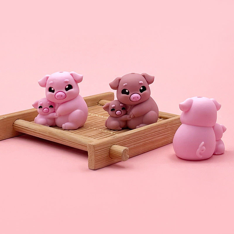 Wholesale 20pcs 3D silicone cute pigs beads